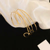 Metal Highend Sense Geometric Irregular Simple Line Wrapped Open Bracelet With Electroplating