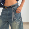 Metal Hip Hop Cross Pendant Waist Chain Jewelry