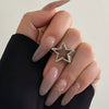 Metal Hollow Fivepointed Star Ring For Women Electroplated Geometric Design
