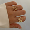 Metal Hollow Fivepointed Star Ring For Women Electroplated Geometric Design