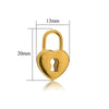 Metal Hollow Love Key Peach Heart Concentric Padlock Pendant Couple Necklace Diy Jewelry Accessories Electroplated