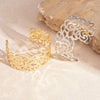 Metal Hollow Pattern Open Bracelet For Women With Electroplating Light Luxury And Fashion All Match Design
