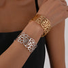 Metal Hollow Pattern Open Bracelet For Women With Electroplating Light Luxury And Fashion All Match Design