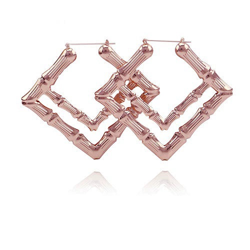 Metal Hoop Earrings Simple Geometric Style Electroplated Unisex Jewelry
