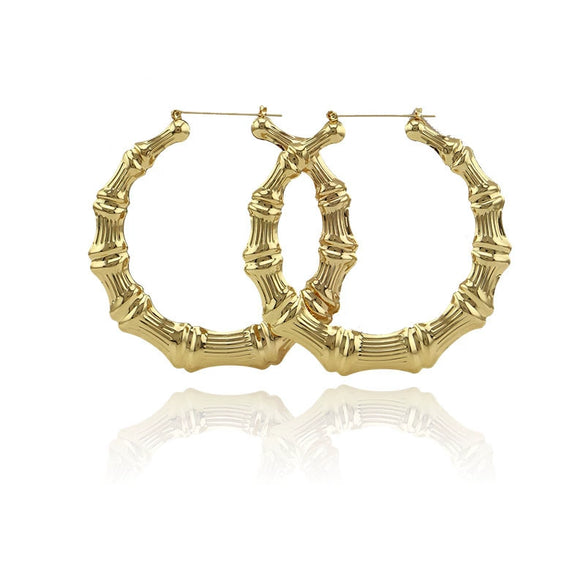 Metal Hoop Earrings Simple Geometric Style Electroplated Unisex Jewelry