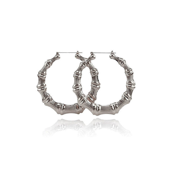 Metal Hoop Earrings Simple Geometric Style Electroplated Unisex Jewelry