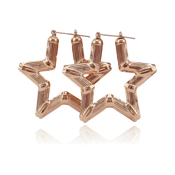 Metal Hoop Earrings Simple Geometric Style Electroplated Unisex Jewelry