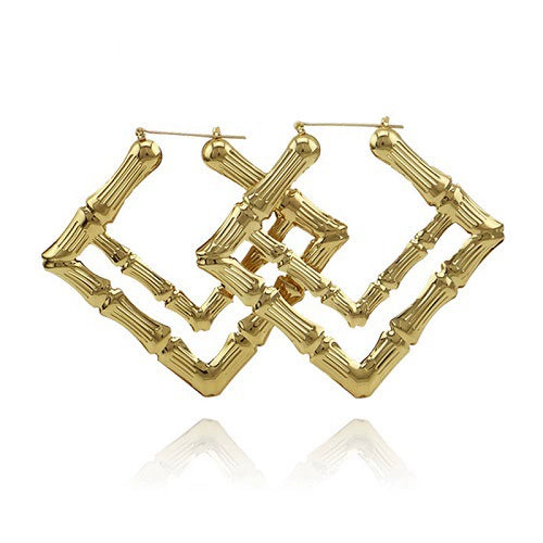 Metal Hoop Earrings Simple Geometric Style Electroplated Unisex Jewelry