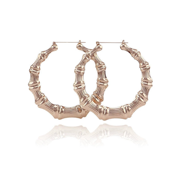 Metal Hoop Earrings Simple Geometric Style Electroplated Unisex Jewelry