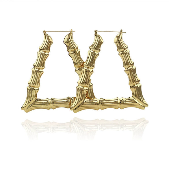 Metal Hoop Earrings Simple Geometric Style Electroplated Unisex Jewelry