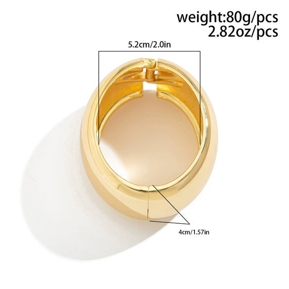 Metal Imitation Pearl Bracelet With Irregular Lines Electroplating Design