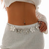 Metal Imitation Pearl Flower Waist Chain Body Chain For Female Versatile Style