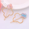 Metal Inlaid Crystal Fourleaf Clover Moon Frog Hair Clip For Women Wholesale