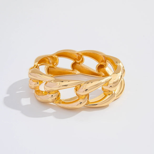 Metal Inlaid Pearl Twist Smooth Spring Buckle Electroplating Geometric Bracelet