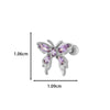 Metal Inlaid Zircon Butterfly Ear Bone Nail Princess Style Electroplating Processing