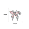 Metal Inlaid Zircon Butterfly Ear Bone Nail Princess Style Electroplating Processing