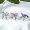 Metal Inlaid Zircon Butterfly Ear Bone Nail Princess Style Electroplating Processing