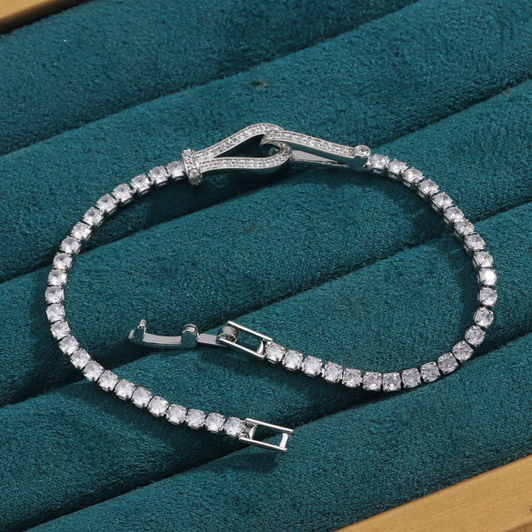 Metal Inlaid Zircon Geometric Style Women's Light Luxury Bracelet