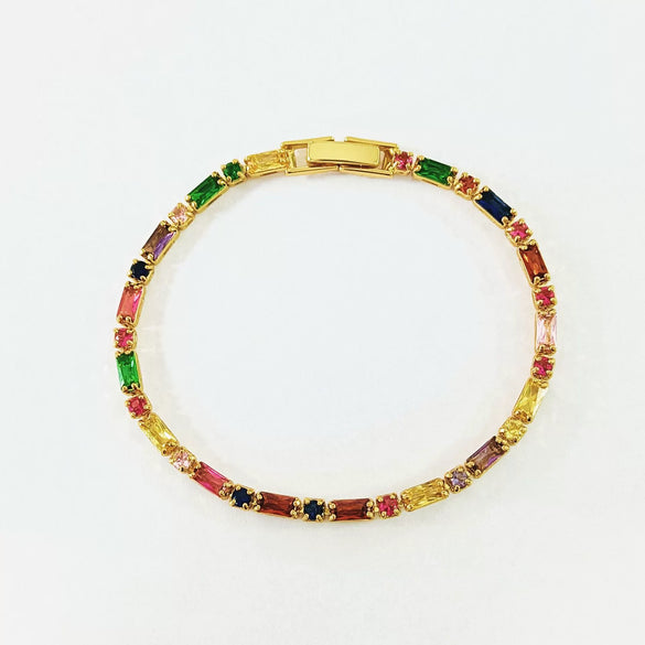 Metal Inlaid Zircon Geometric Style Women's Light Luxury Bracelet