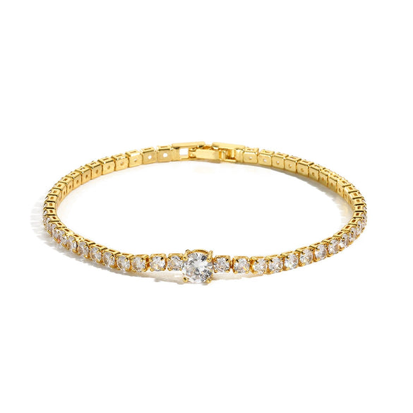 Metal Inlaid Zircon Geometric Style Women's Light Luxury Bracelet
