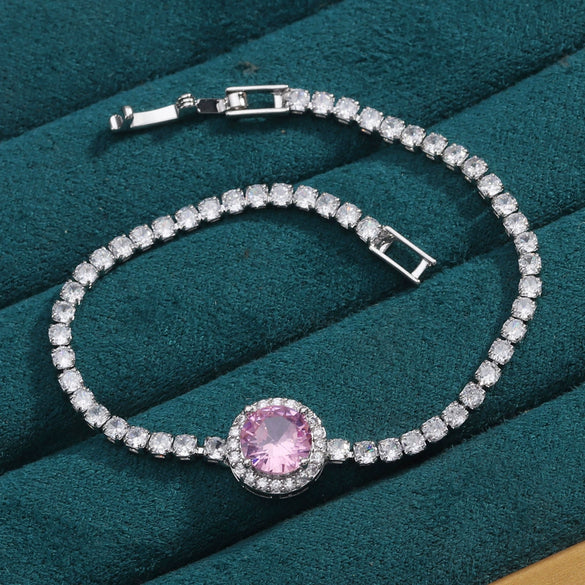 Metal Inlaid Zircon Geometric Style Women's Light Luxury Bracelet