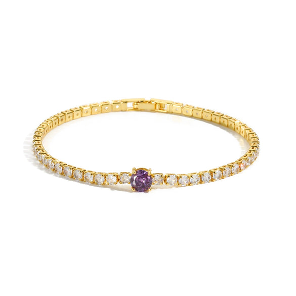 Metal Inlaid Zircon Geometric Style Women's Light Luxury Bracelet