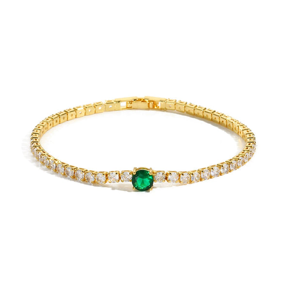 Metal Inlaid Zircon Geometric Style Women's Light Luxury Bracelet