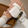 Metal Ins Style Animals Flower Butterfly Opening Bracelet With Electroplating