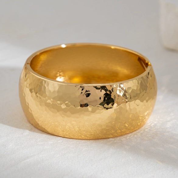 Metal Ins Style Geometric Electroplated Wide Bracelet