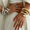 Metal Ins Style Smooth Hug Bracelet For Women With Electroplating