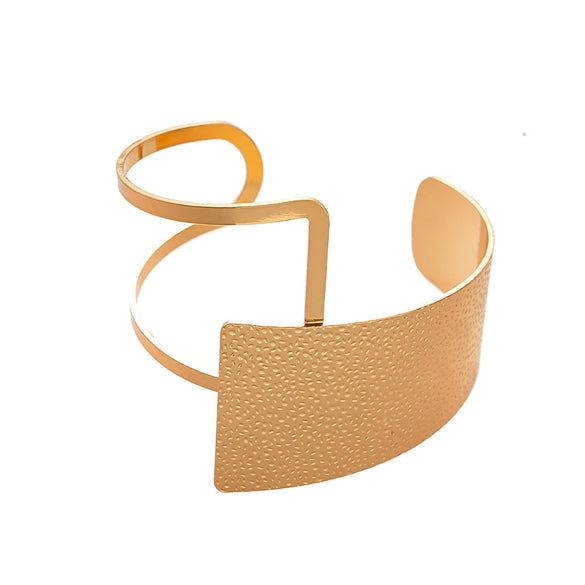 Metal Irregular Geometric Style Bracelets For Women With Electroplating Processing