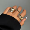 Metal Irregular Lava Electroplated Open Bracelet For Women
