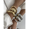 Metal Irregular Lava Electroplated Open Bracelet For Women