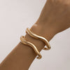 Metal Irregular Lava Electroplated Open Bracelet For Women