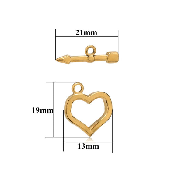 Metal Jewelry Accessories Heart Pattern Vacuum Plating Diy Valentine Necklace Bracelet