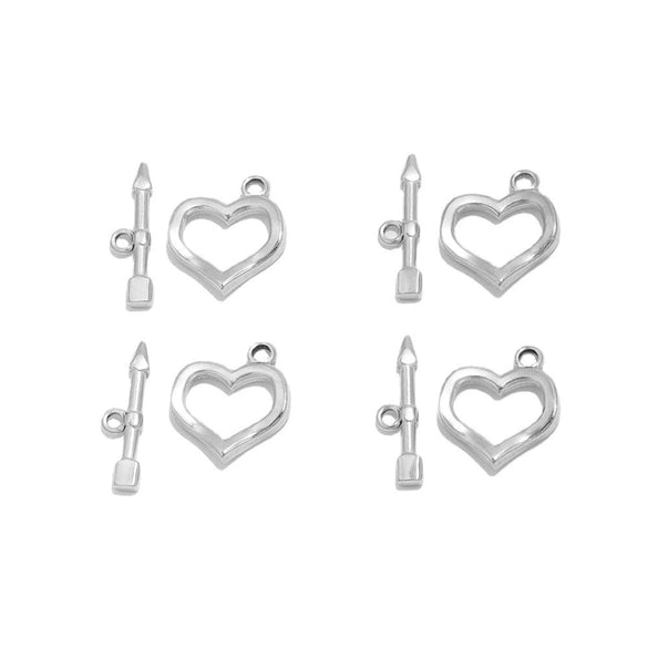 Metal Jewelry Accessories Heart Pattern Vacuum Plating Diy Valentine Necklace Bracelet