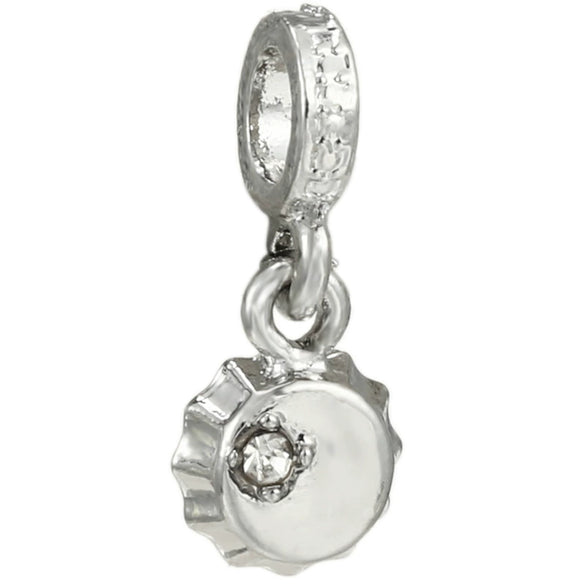 Metal Jewelry Accessories Hollow Rose Flower And Heart Shaped Padlock Two In One Charm Electroplated With Totem Pattern