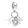 Metal Jewelry Accessories Hollow Rose Flower And Heart Shaped Padlock Two In One Charm Electroplated With Totem Pattern
