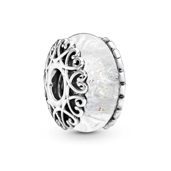 Metal Jewelry Accessories Hollow Rose Flower And Heart Shaped Padlock Two In One Charm Electroplated With Totem Pattern