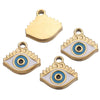 Metal Jewelry Accessories Pendant With Enamel Drop Oil Process Round And Peach Heart Shaped Devil's Eye Pattern For Bracelet Necklace Sweater Chain