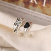 Metal Jewelry Open Couple Ring Punk Retro Style Heart Shape Alloy Electroplated
