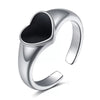Metal Jewelry Open Couple Ring Punk Retro Style Heart Shape Alloy Electroplated