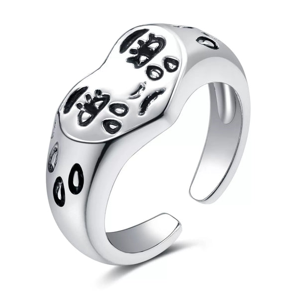 Metal Jewelry Open Couple Ring Punk Retro Style Heart Shape Alloy Electroplated