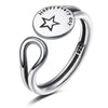 Metal Jewelry Open Couple Ring Punk Retro Style Heart Shape Alloy Electroplated