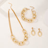 Metal Jewelry Set Electroplating Ins Style Regular Chain Necklace Earrings Hand Accessories Punk Hip Hop For Women