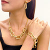 Metal Jewelry Set Electroplating Ins Style Regular Chain Necklace Earrings Hand Accessories Punk Hip Hop For Women