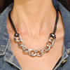 Metal Jewelry Set Electroplating Ins Style Regular Chain Necklace Earrings Hand Accessories Punk Hip Hop For Women