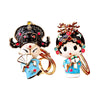 Metal Key Chain Ring With Hua Dan Wu Sheng Styling For Women's Bag Pendant Creative Gift
