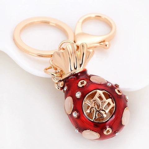 Metal Key Chain Ring With Hua Dan Wu Sheng Styling For Women's Bag Pendant Creative Gift