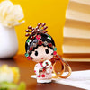 Metal Key Chain Ring With Hua Dan Wu Sheng Styling For Women's Bag Pendant Creative Gift